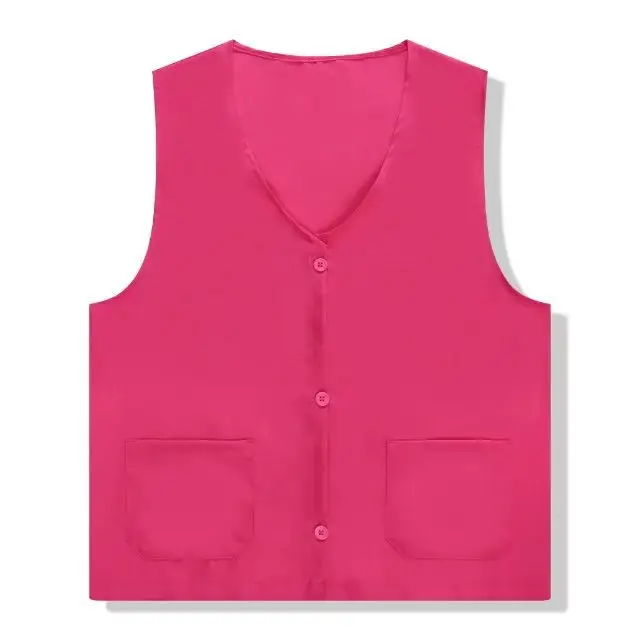 Orange V-Neck Button Vest with Embroidery - Image 2