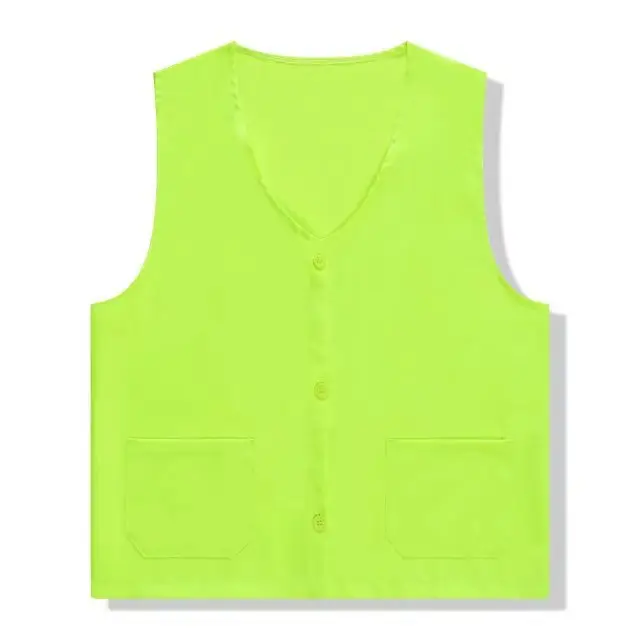 Orange V-Neck Button Vest with Embroidery - Image 3