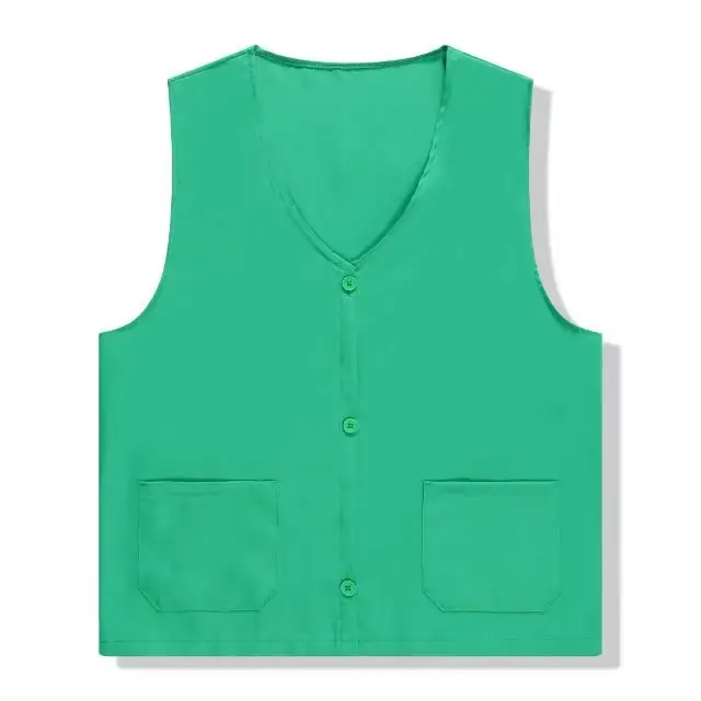 Orange V-Neck Button Vest with Embroidery - Image 5