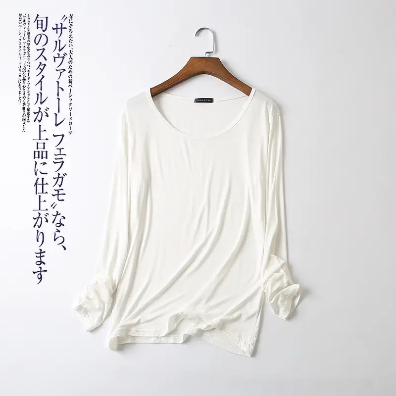 Women's Base T-Shirt Round Neck Long Sleeve Modal Loose