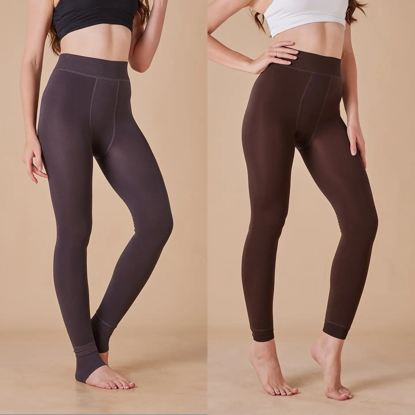 Women's Fleece Thermal Leggings Extra Large Pearl Velvet