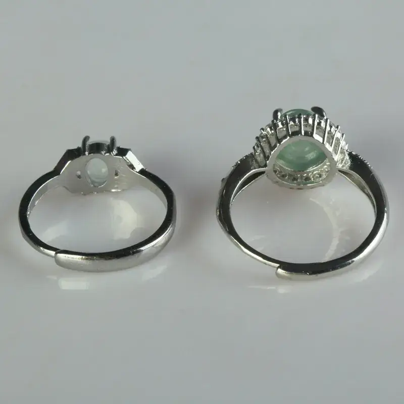 Inlaid Yang Green Jade Ring 925 Silver Live Finger - Image 4