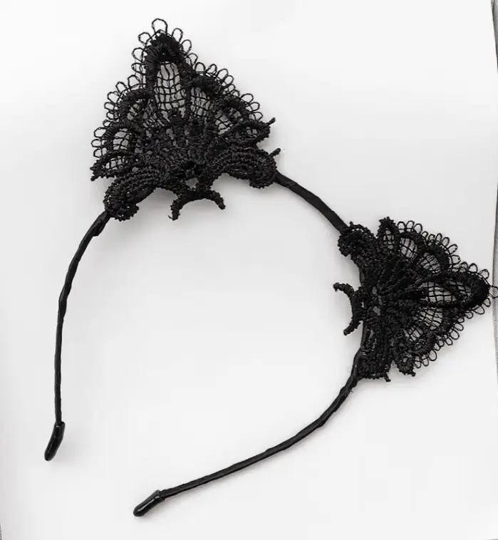 Lace Cat Ear Headband Fashion Lace Headband Pressage Hair Headwear Female Adult Hair Accessories - Image 7