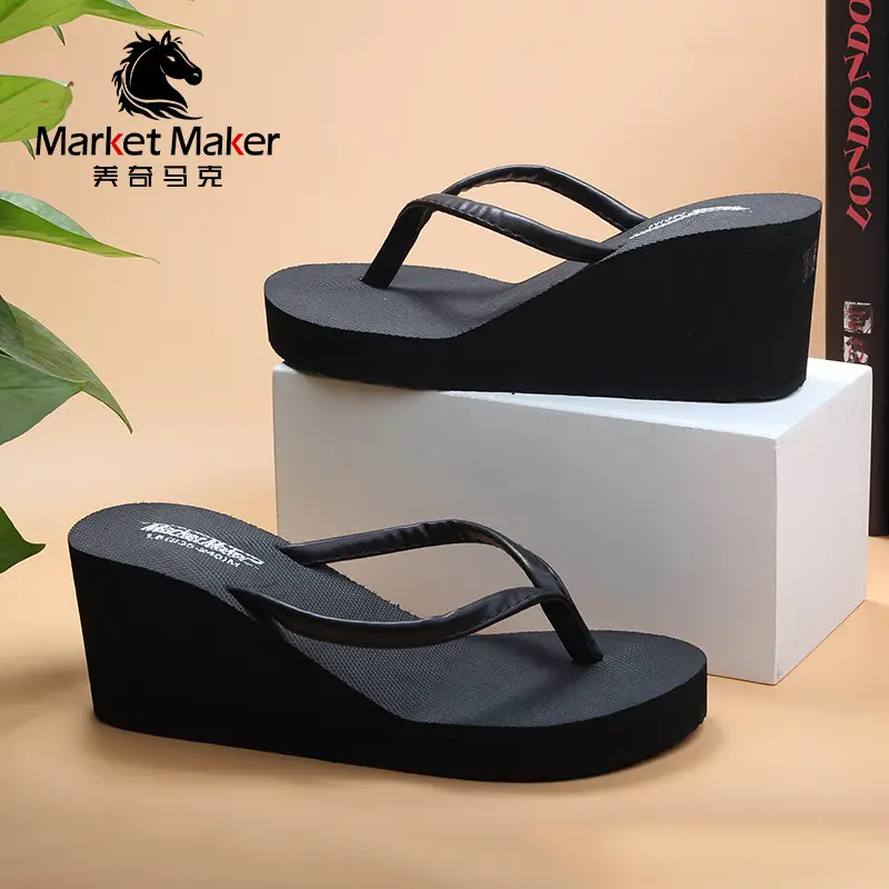 Slippers Platform Outer Wear Summer High Heel Flip Flops Women's Casual Outer Wear Fashion Beach Ladies slippers - Image 3