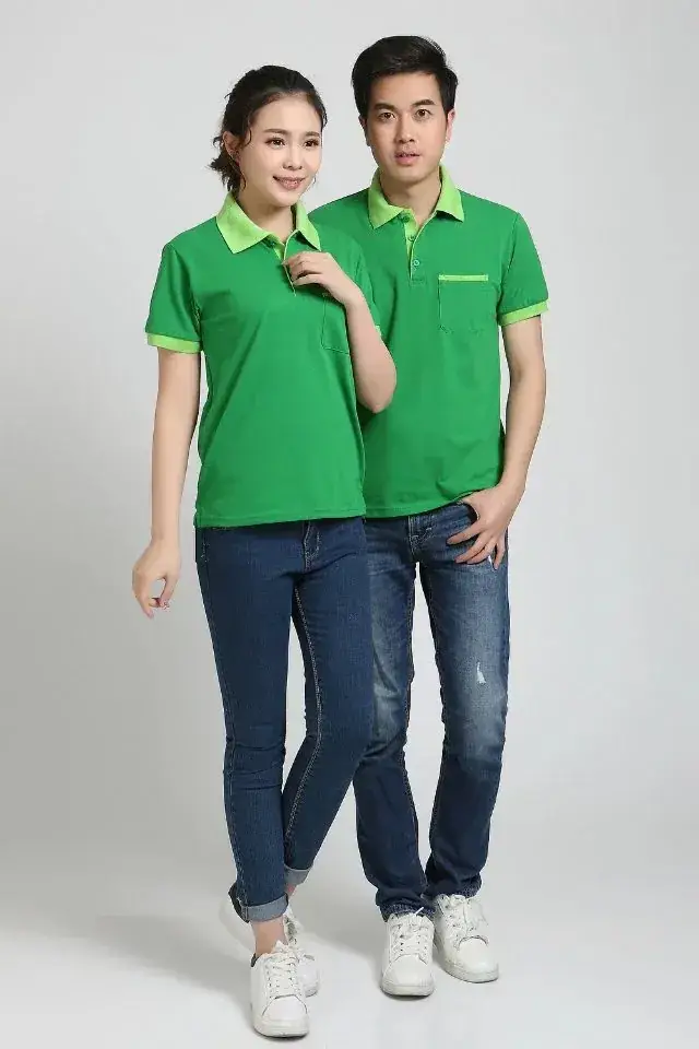 Green Polo Shirt for Men & Women with Embroidered Design - Image 13