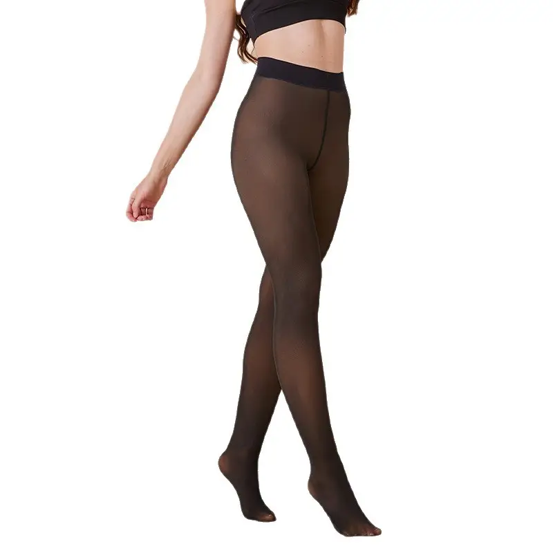 Black Translucent Leggings for Women Large Size - Image 5