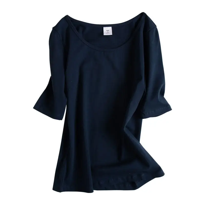 Women Korean Style Yellow T-shirt Mid Sleeve
