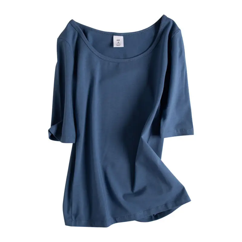 Women Korean Style Yellow T-shirt Mid Sleeve