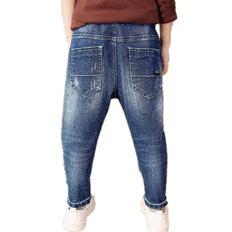 Boys Slim Jeans 2025 Spliced Winter Thickener - Image 7
