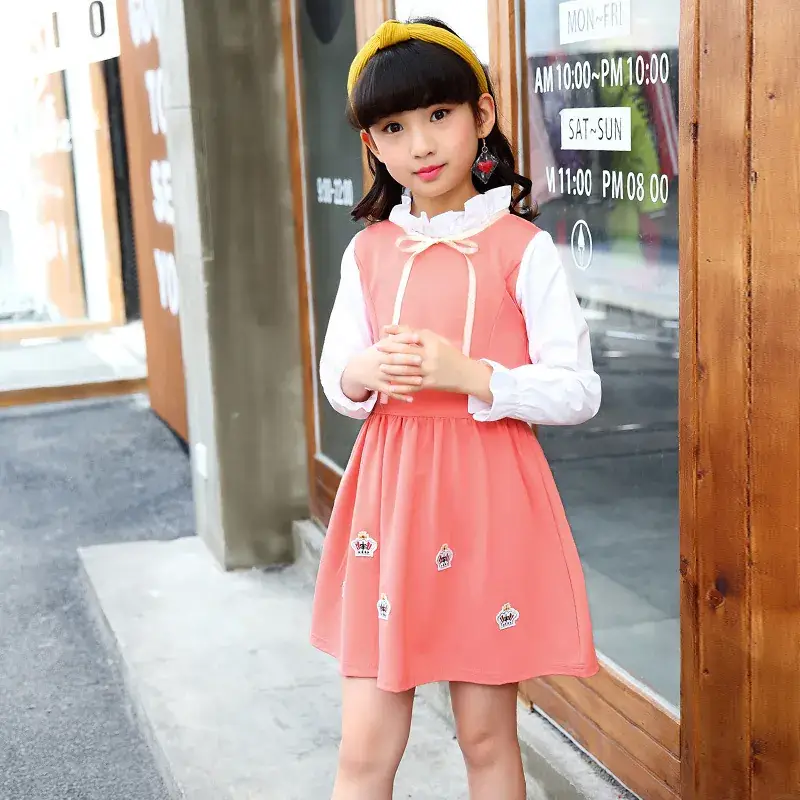 2022 Girls Korean Skirt Dress Set 3 Colors 8-10Y - Image 4