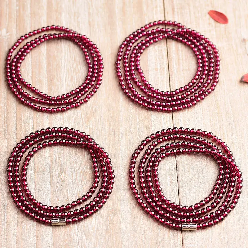 Wine Red Multi Layer Crystal Bracelet for Women - Image 5