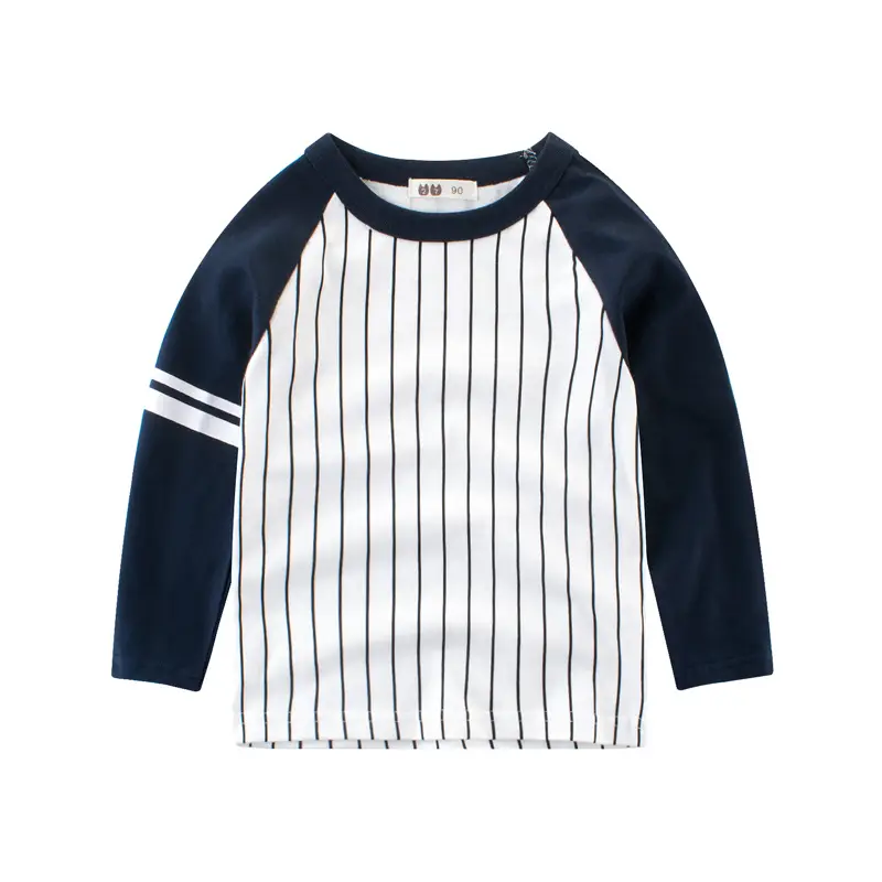 Children's Long Sleeve Striped T-Shirt Navy White - Image 2