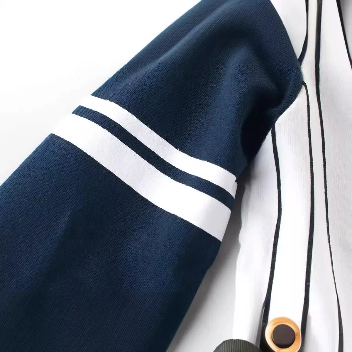Children's Long Sleeve Striped T-Shirt Navy White - Image 3