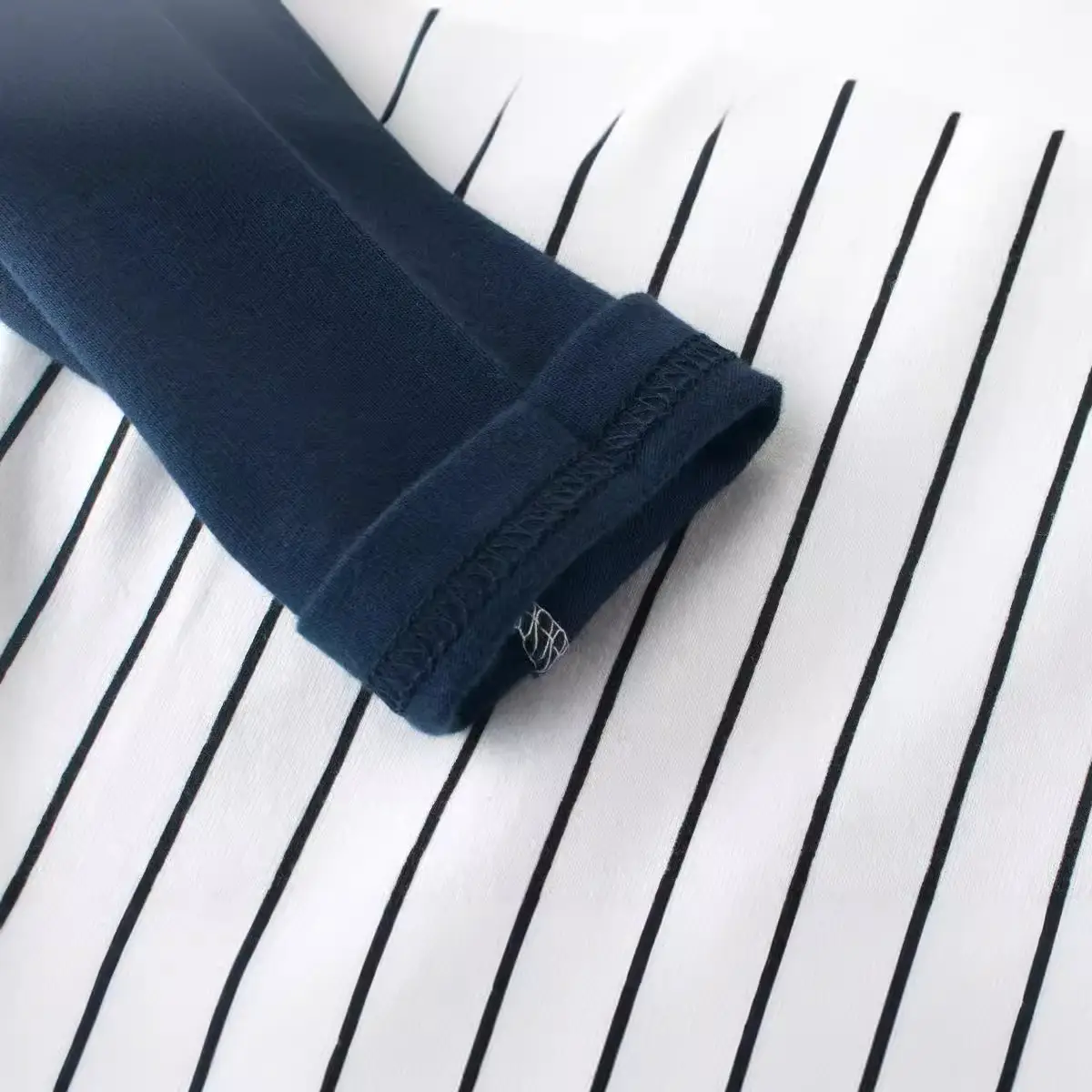 Children's Long Sleeve Striped T-Shirt Navy White - Image 4