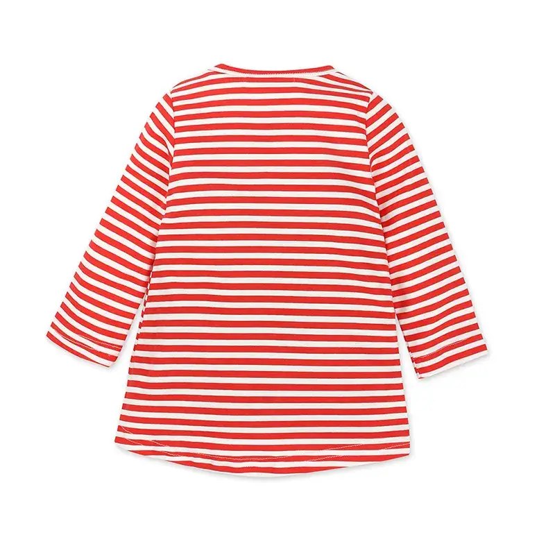 Little Snowman Striped Dress for Girls Winter Outfit
