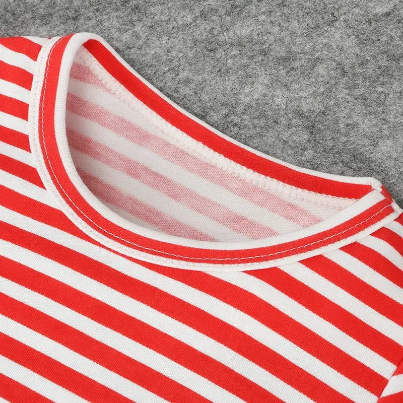 Little Snowman Striped Dress for Girls Winter Outfit