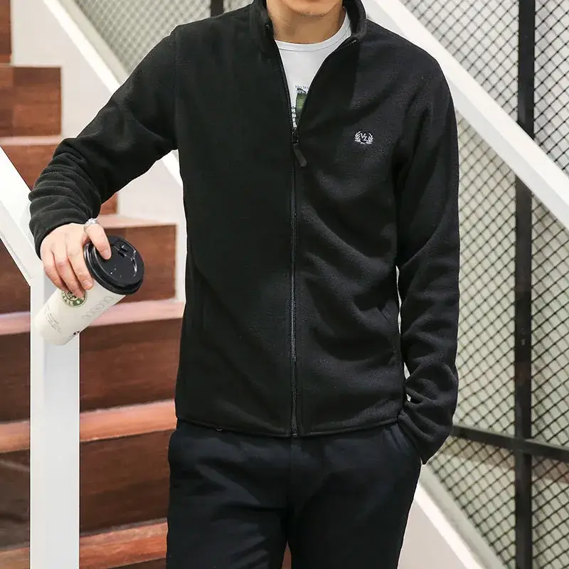 Men's 2023 Fleece Jacket Grey Warm Polar Coat
