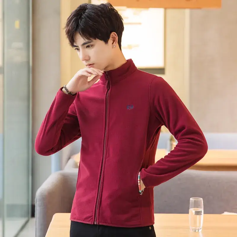 Men's 2023 Fleece Jacket Grey Warm Polar Coat
