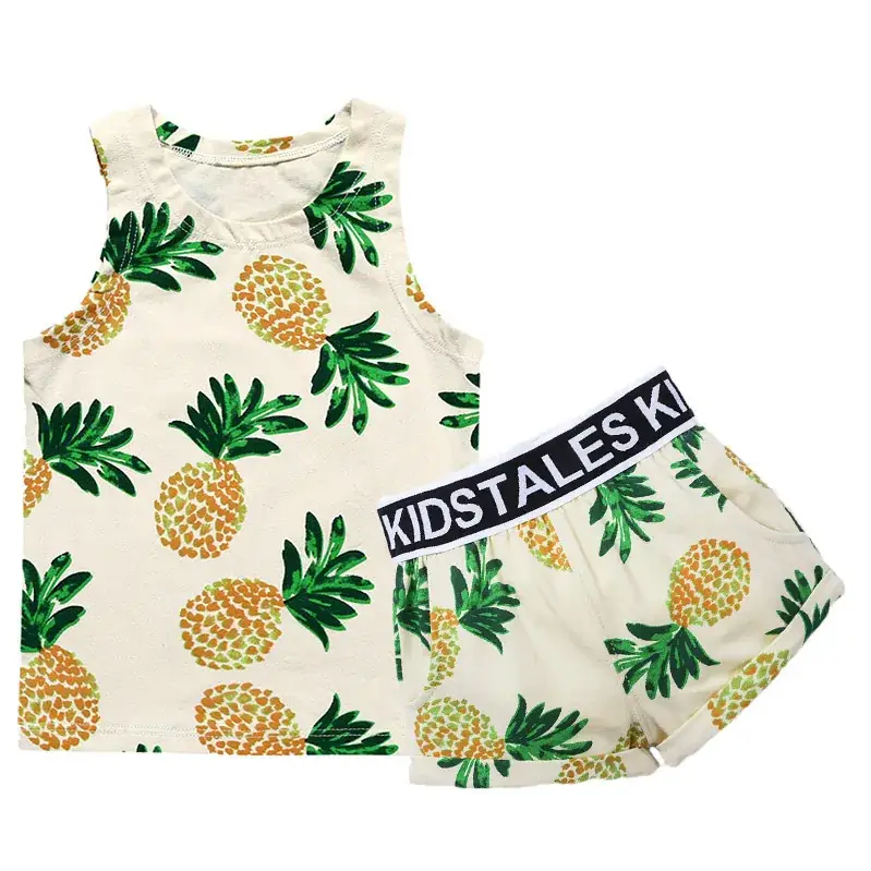 Baby Floral Cotton Vest Shorts Set for Girls