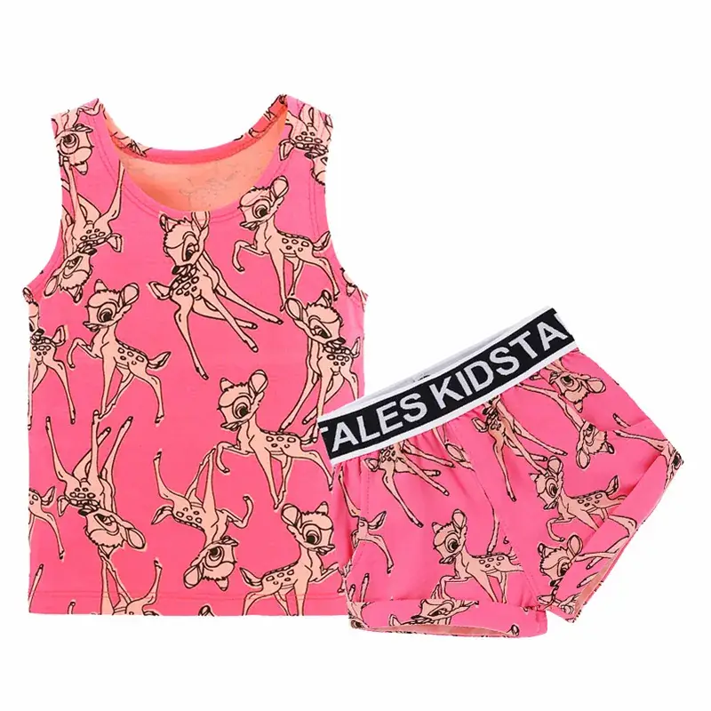 Baby Floral Cotton Vest Shorts Set for Girls