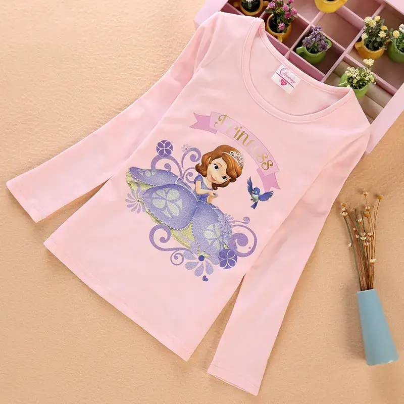 Girls Princess Sophia T-Shirt Purple Long Sleeve