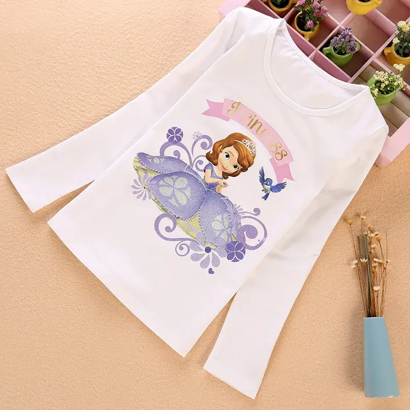 Girls Princess Sophia T-Shirt Purple Long Sleeve