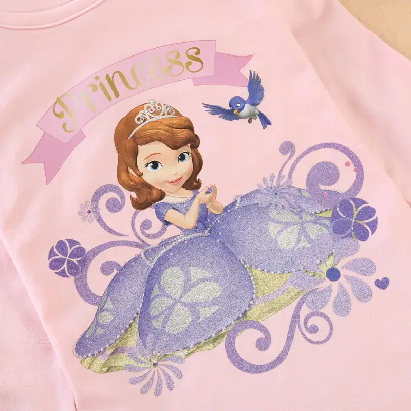 Girls Princess Sophia T-Shirt Purple Long Sleeve