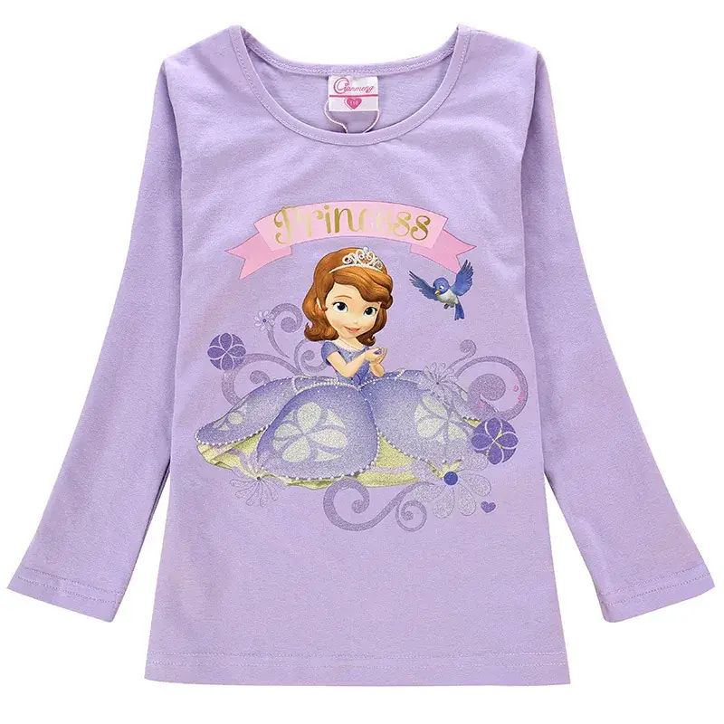 Girls Princess Sophia T-Shirt Purple Long Sleeve