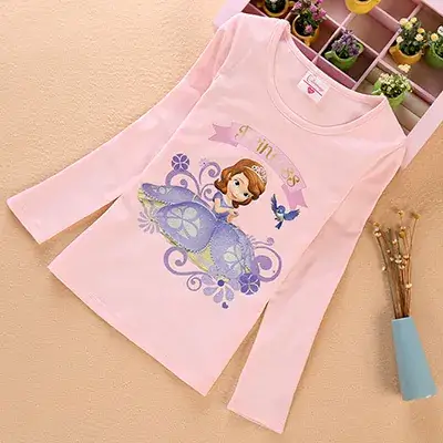 Girls Princess Sophia T-Shirt Purple Long Sleeve