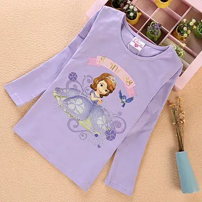 Girls Princess Sophia T-Shirt Purple Long Sleeve