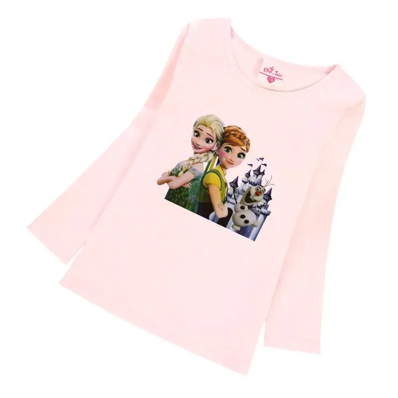 Girls Frozen Print Long Sleeve T-Shirt Lavender Spring Autumn - Image 8