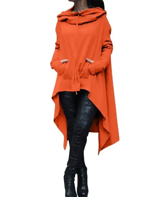 2023 Blue Long Hooded Sweater for Women - Image 12