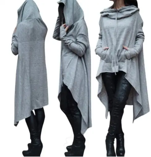 2023 Blue Long Hooded Sweater for Women - Image 14