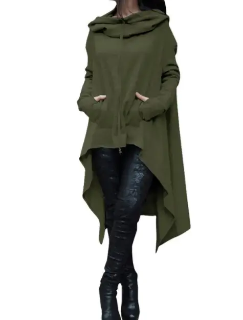 2023 Blue Long Hooded Sweater for Women - Image 5