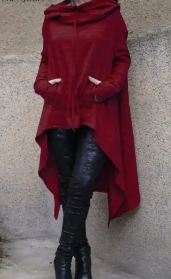 2023 Blue Long Hooded Sweater for Women - Image 9