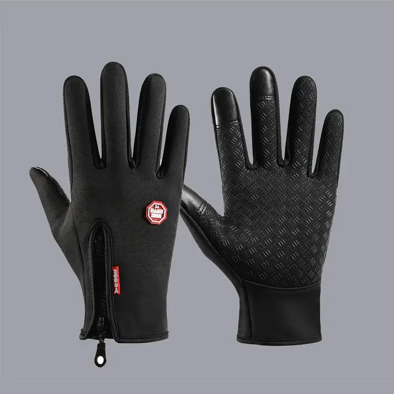 Winter Ski Gloves Men Waterproof Fleece Touchscreen Grip - Image 10