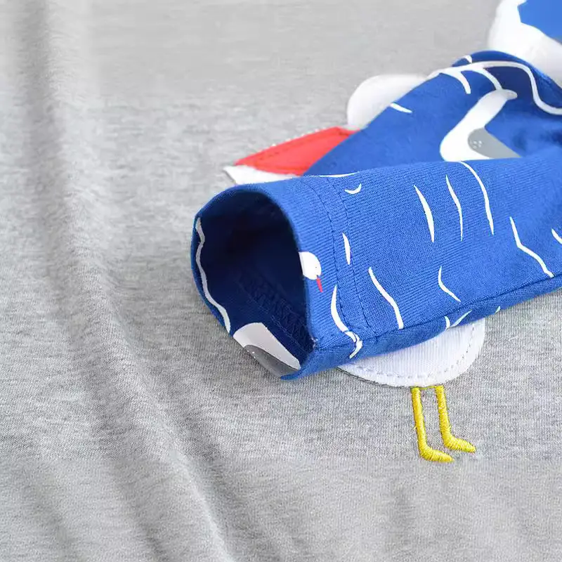 New Boys Long Sleeve T-Shirt Gray Blue Duck Print Spring Autumn - Image 5