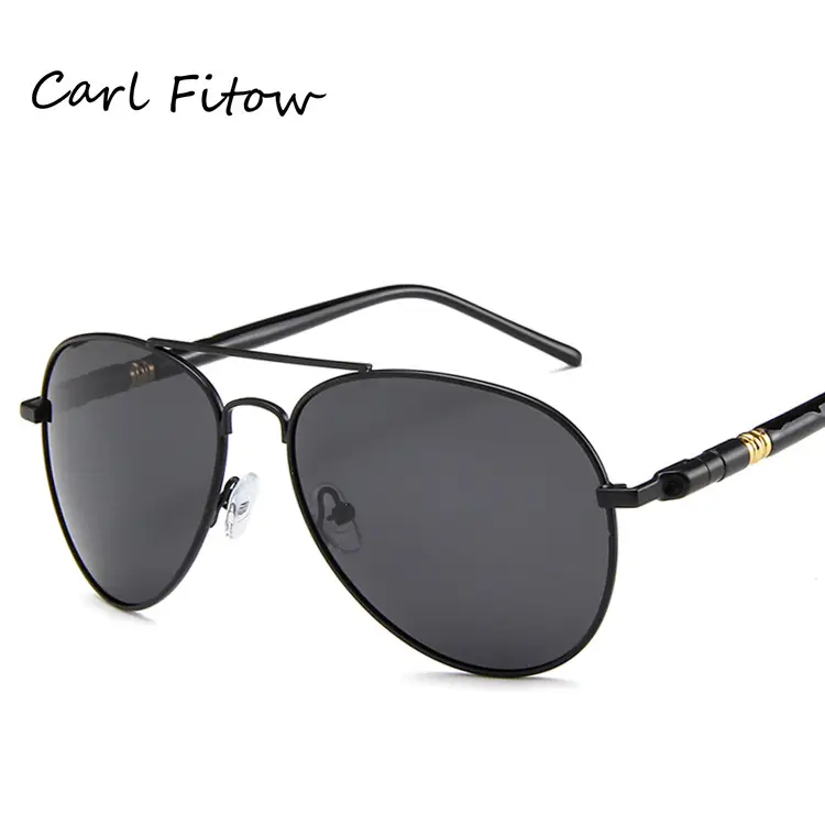 Carl Fitow Star Polarized Aviator Sunglasses Black