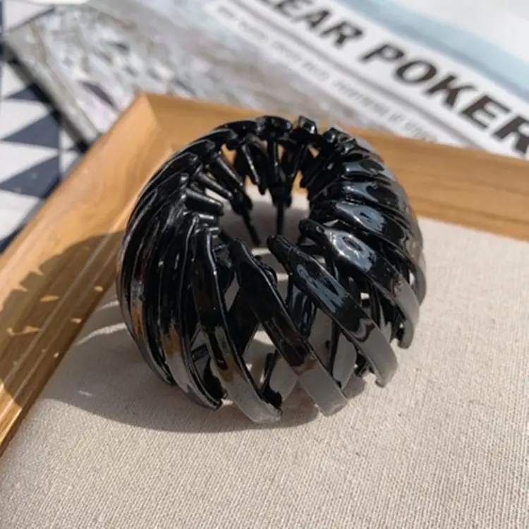 Black K-Style Hair Iron Ball Hair Clip Small