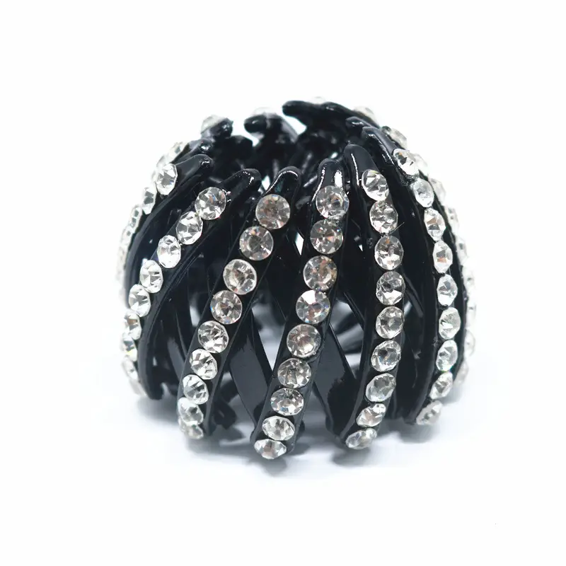 Black K-Style Hair Iron Ball Hair Clip Small