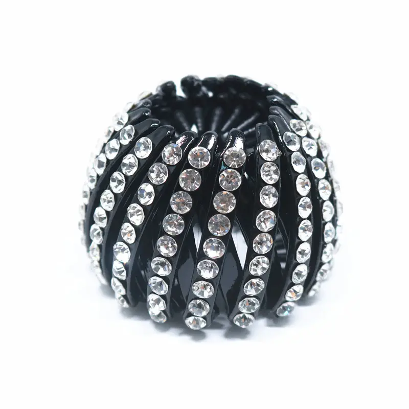 Black K-Style Hair Iron Ball Hair Clip Small