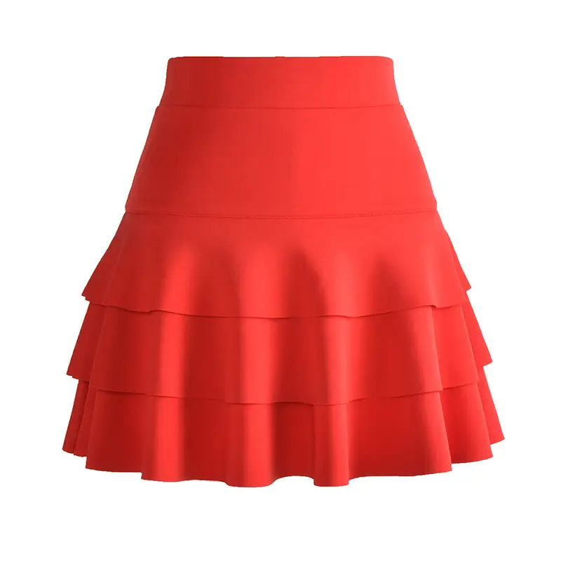 Black Three Layer High Waist Skirt Large Size - Image 4