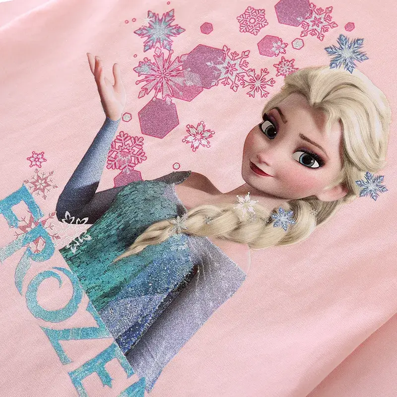 Girls Frozen Print Long Sleeve T-Shirt Pink - Image 9