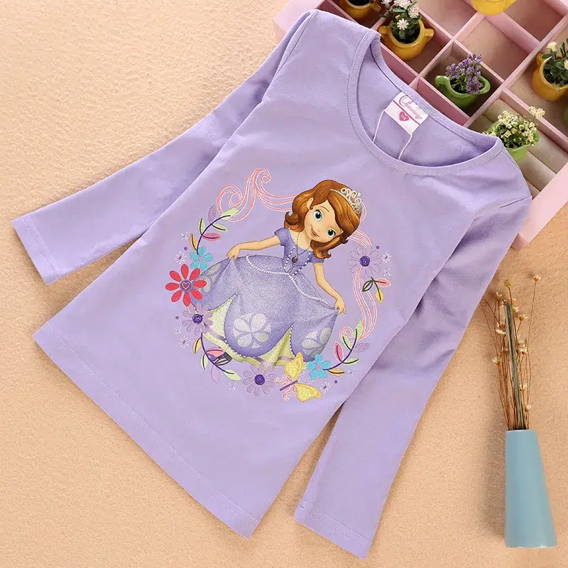 Children's T-Shirt Sophia Print White Long Sleeve