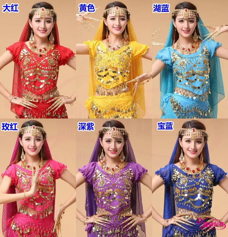 Purple Belly Dance Two Flowers Short Sleeve Top - Image 7