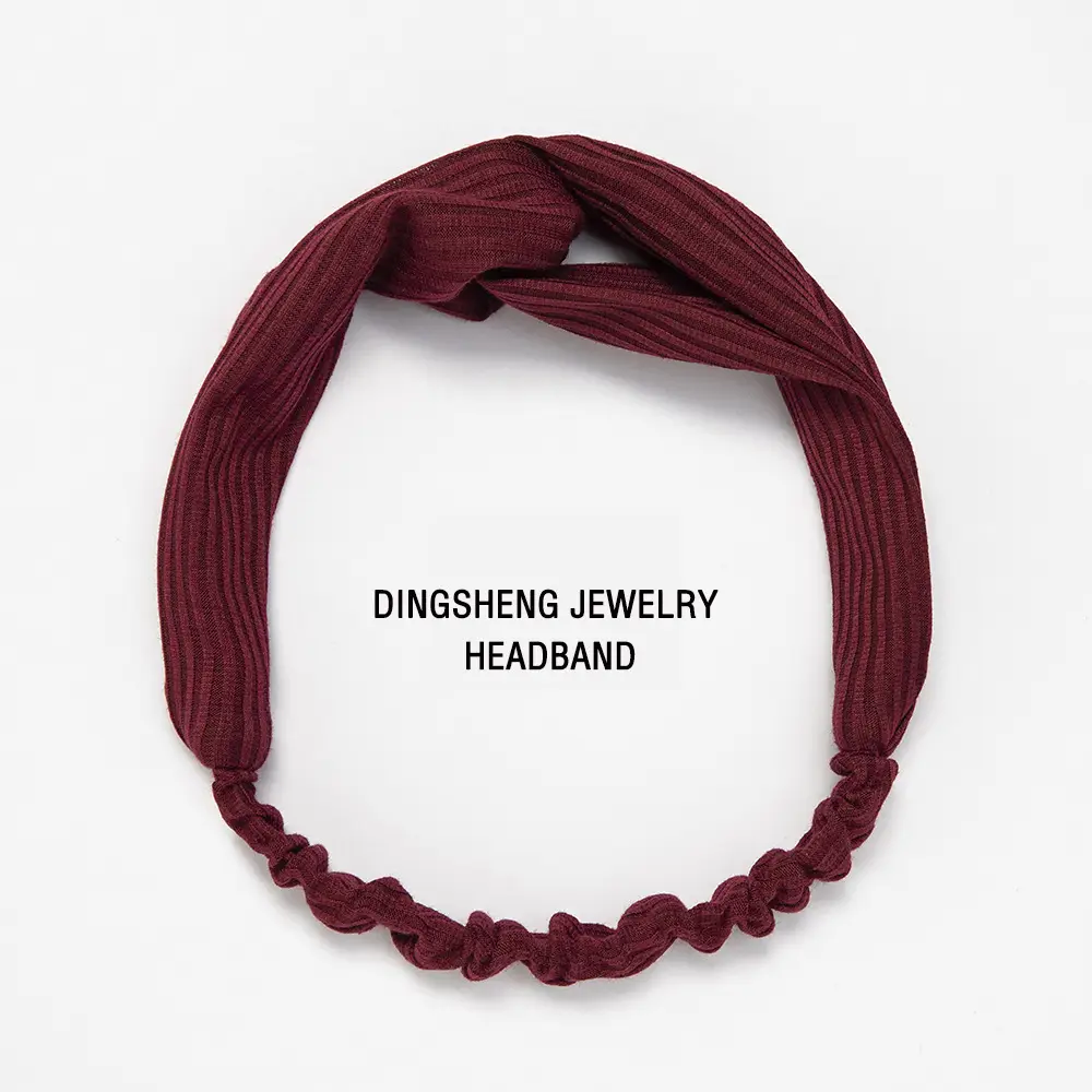 Pink Knitted Cross Headband for Women