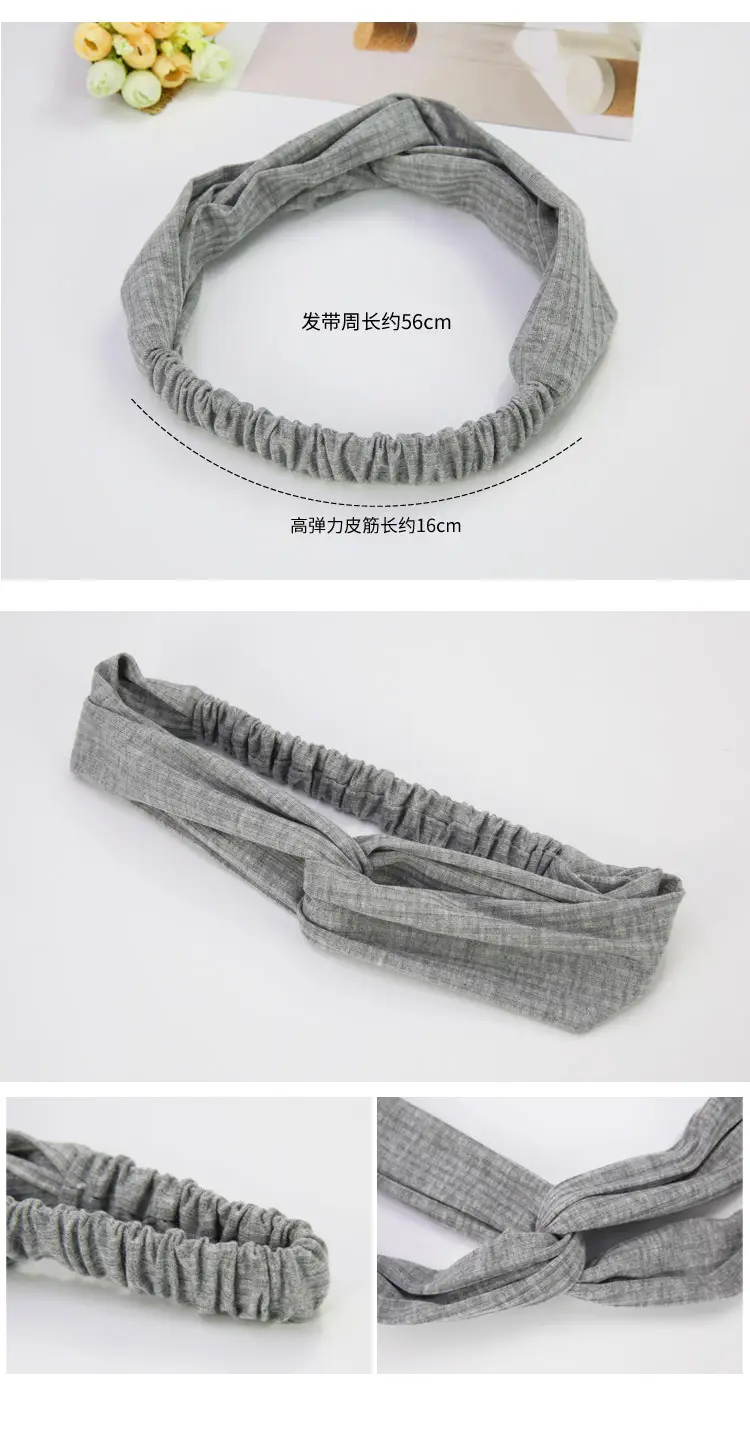 Pink Knitted Cross Headband for Women — feature 6