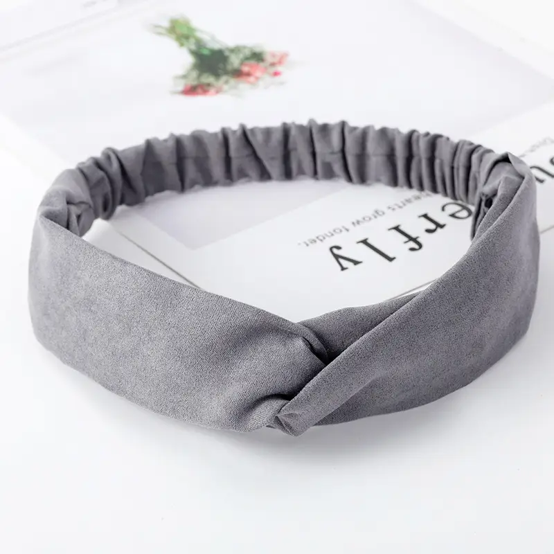 Pink Knitted Cross Headband for Women