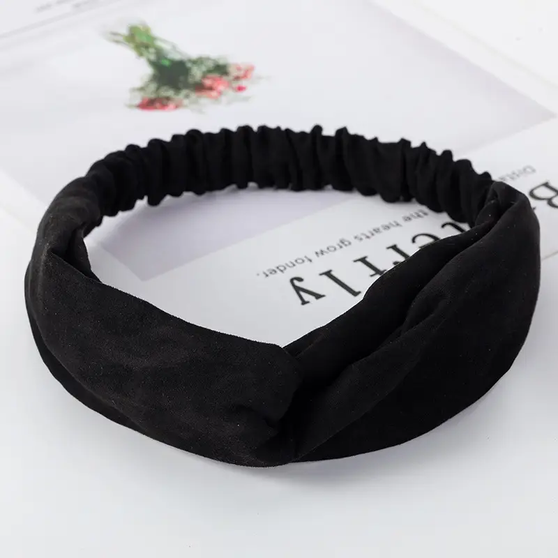 Pink Knitted Cross Headband for Women