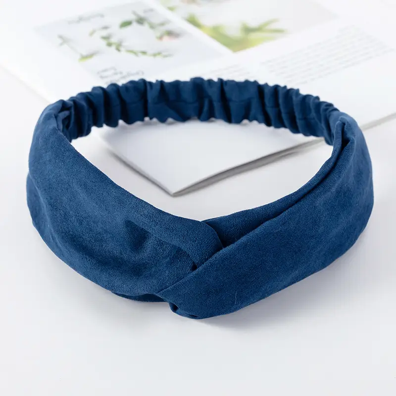 Pink Knitted Cross Headband for Women